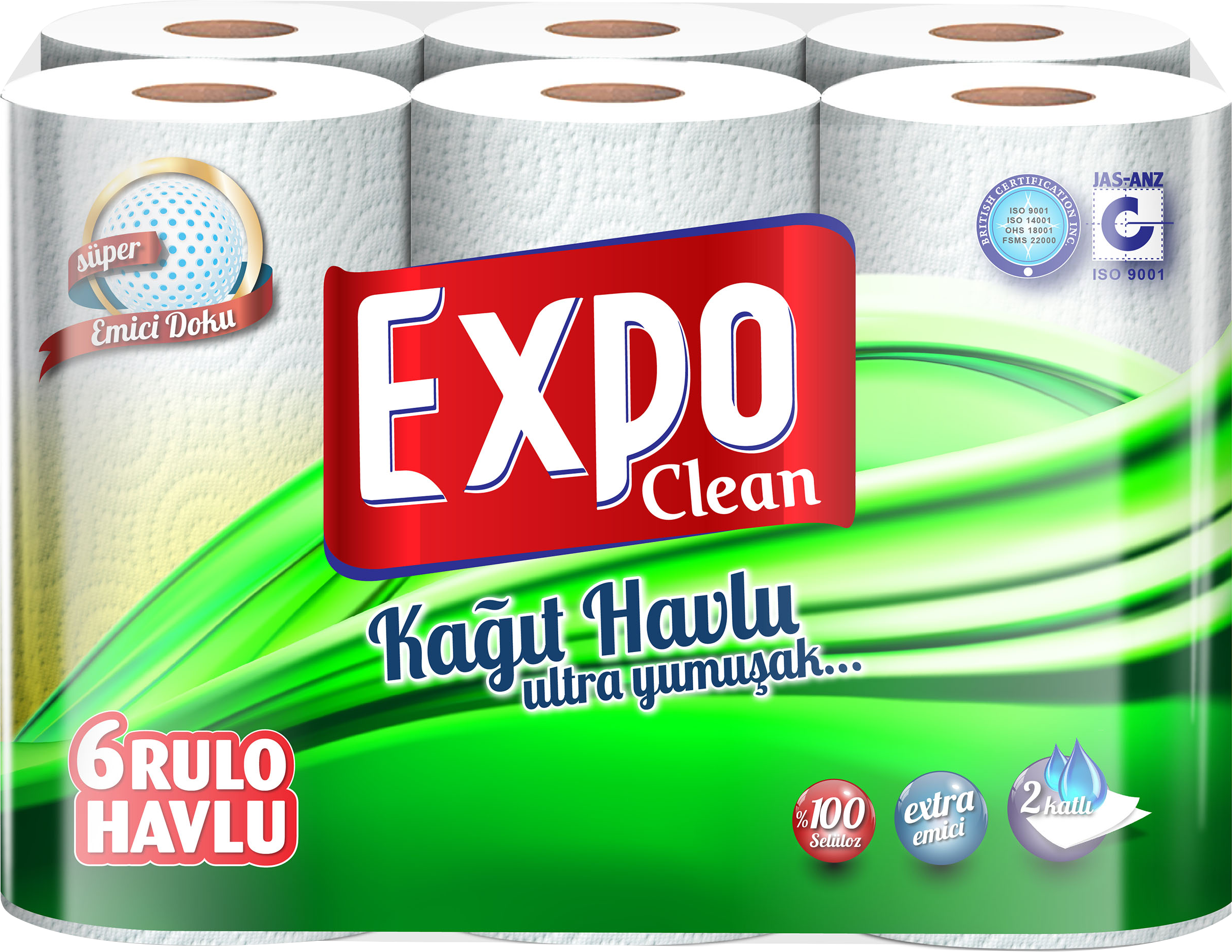 Expo Clean 6-pack of rolled towels